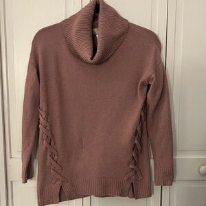 Pink Rose Mauve Cowl Neck Sweater